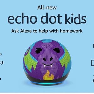 Echo Dot (5th Gen, 2022 release) for kids, w/ parental controls Dragon & Stand